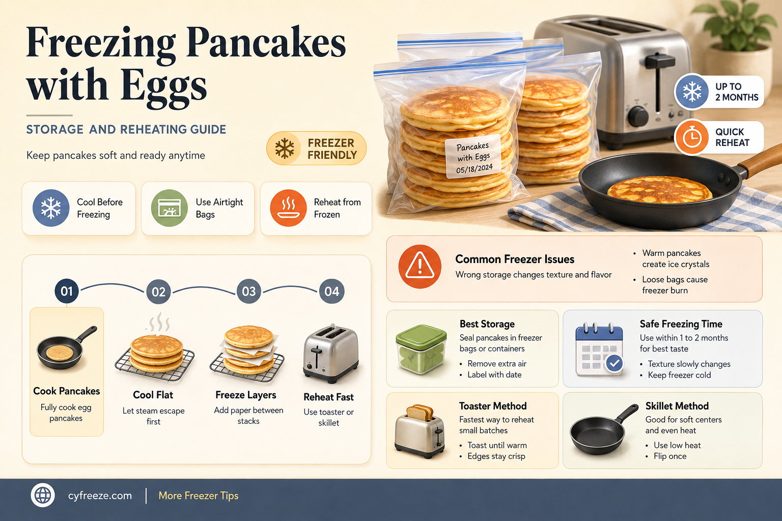 can you freeze pancakes with eggs
