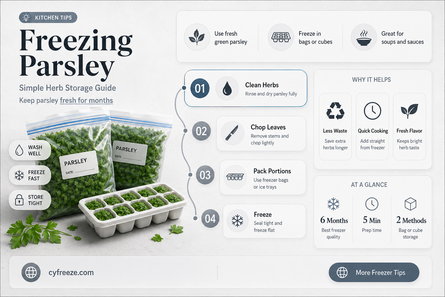 can you freeze parsley for later use
