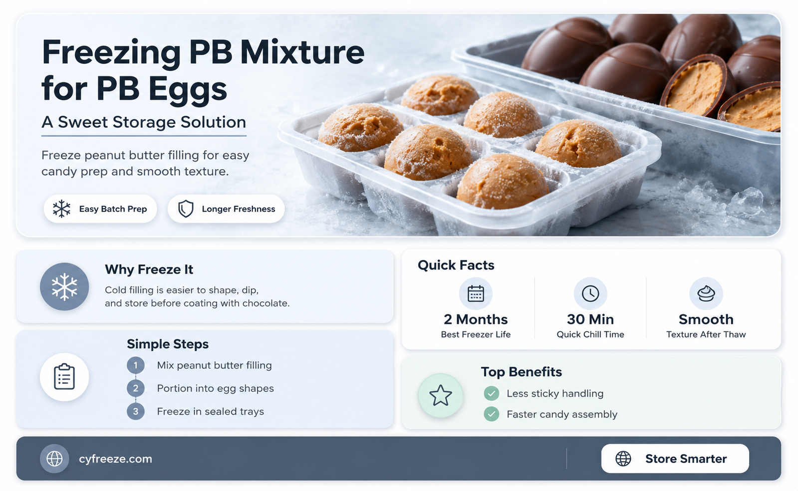 can you freeze pb mixture for pb eggs