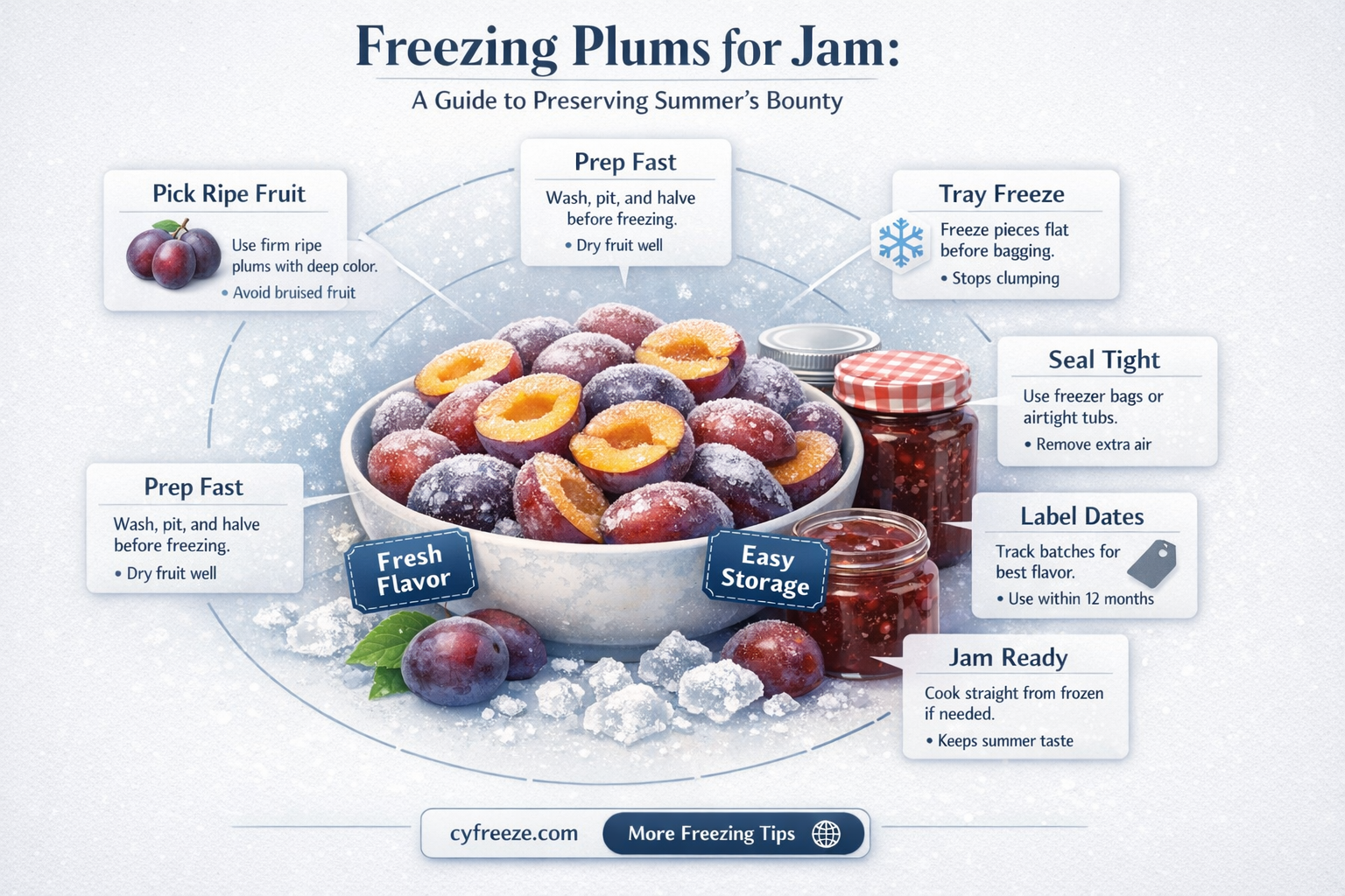 can you freeze plum and use them for jam later