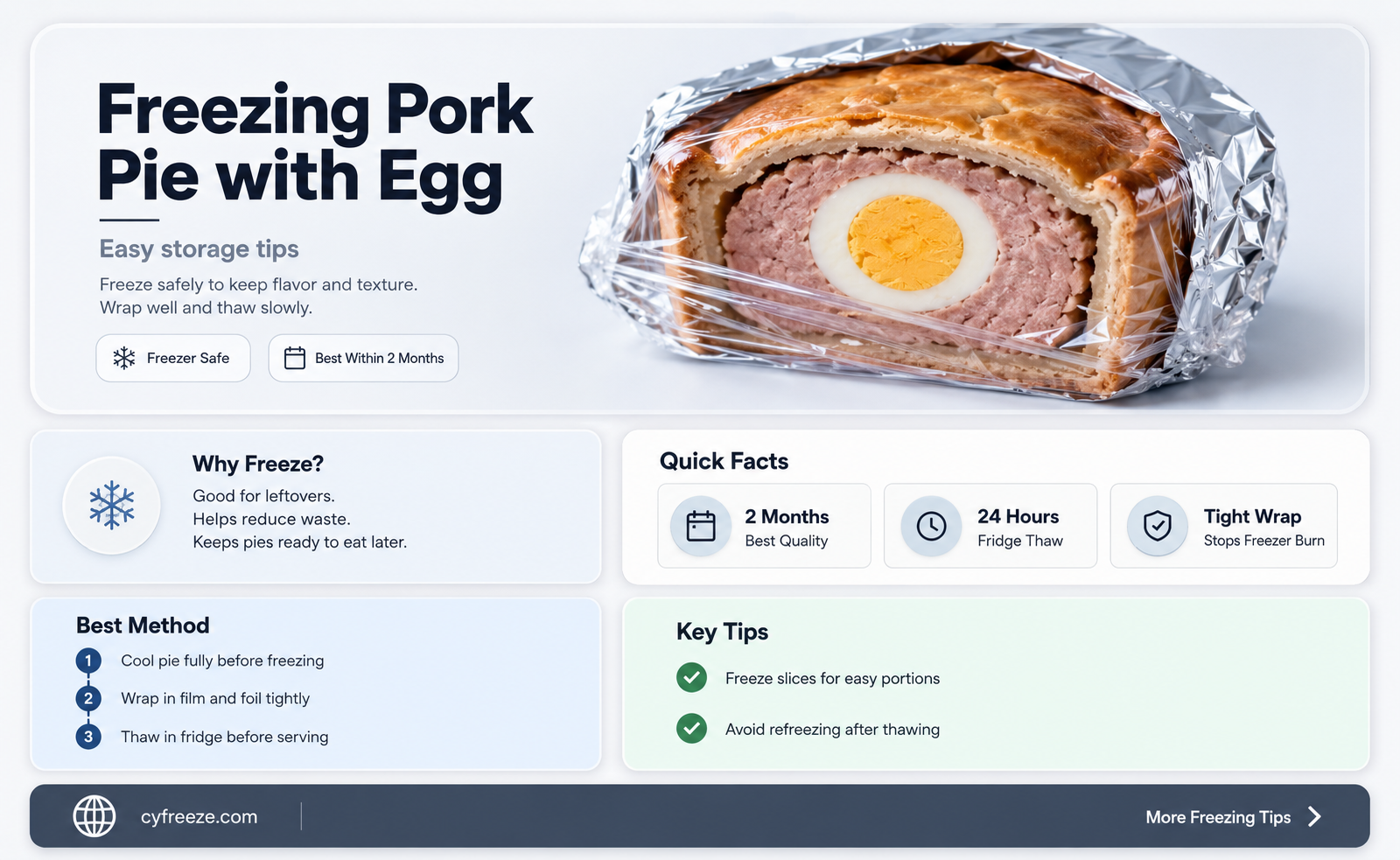 can you freeze pork pie with egg