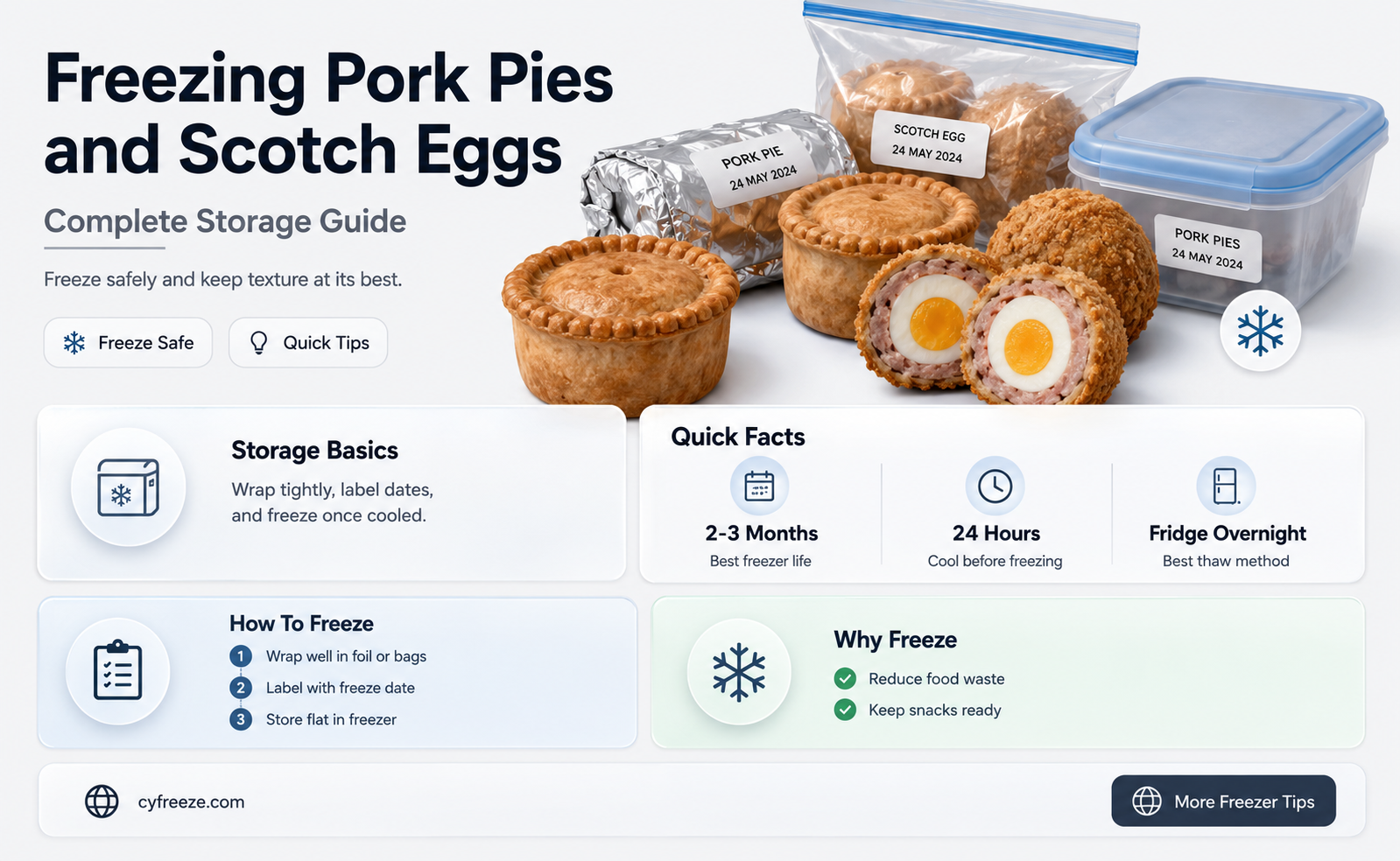 can you freeze pork pies and scotch eggs