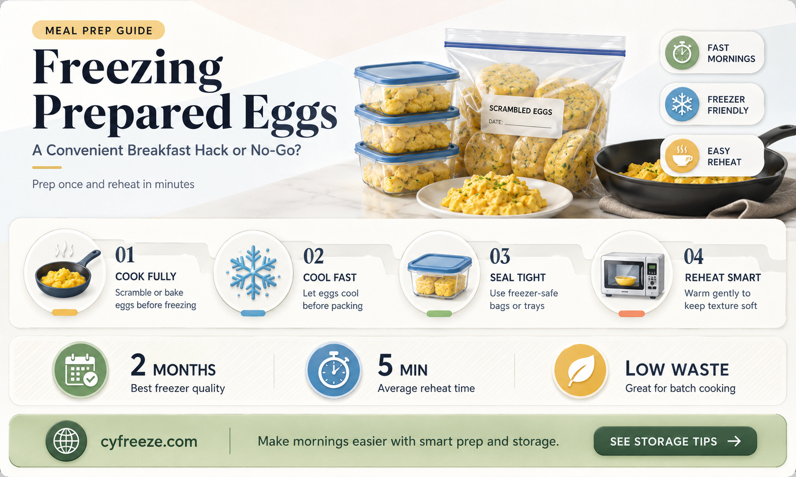 can you freeze prepared eggs
