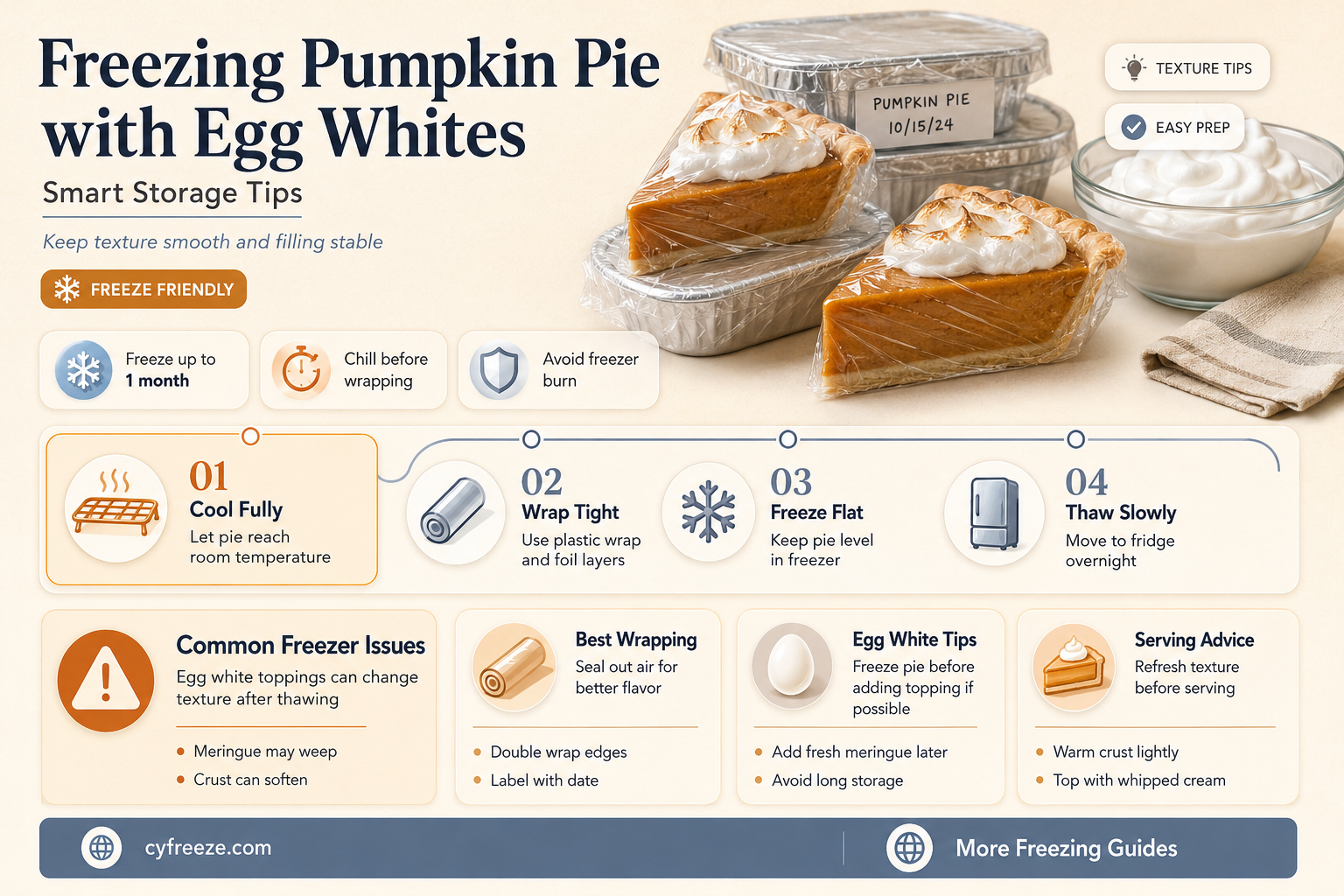 can you freeze pumkin pie with egg whites