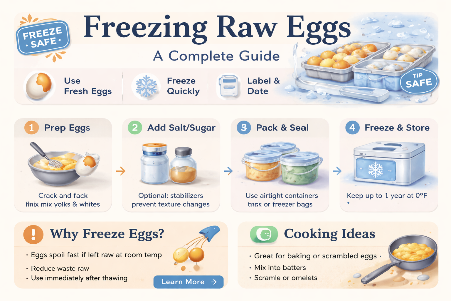 can you freeze eggs raw