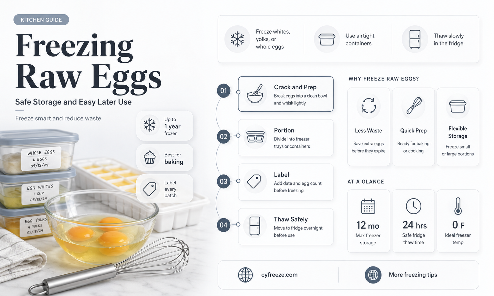 can you freeze raw eggs for later use