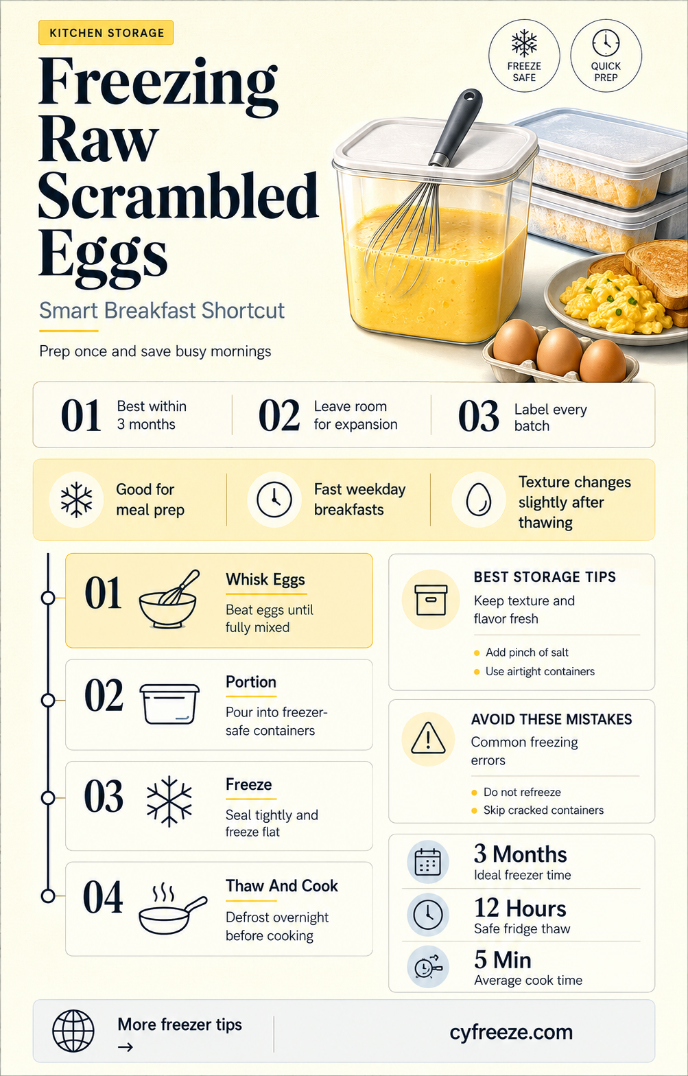 can you freeze raw scrambled eggs