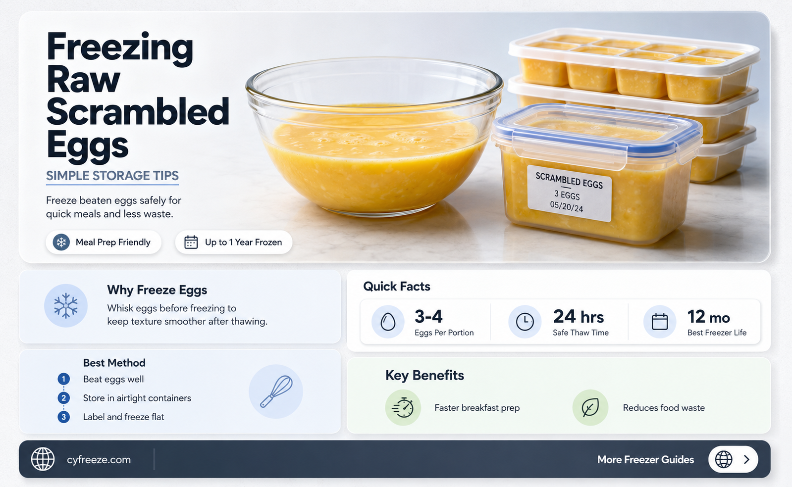 can you freeze raw scrabbled eggs