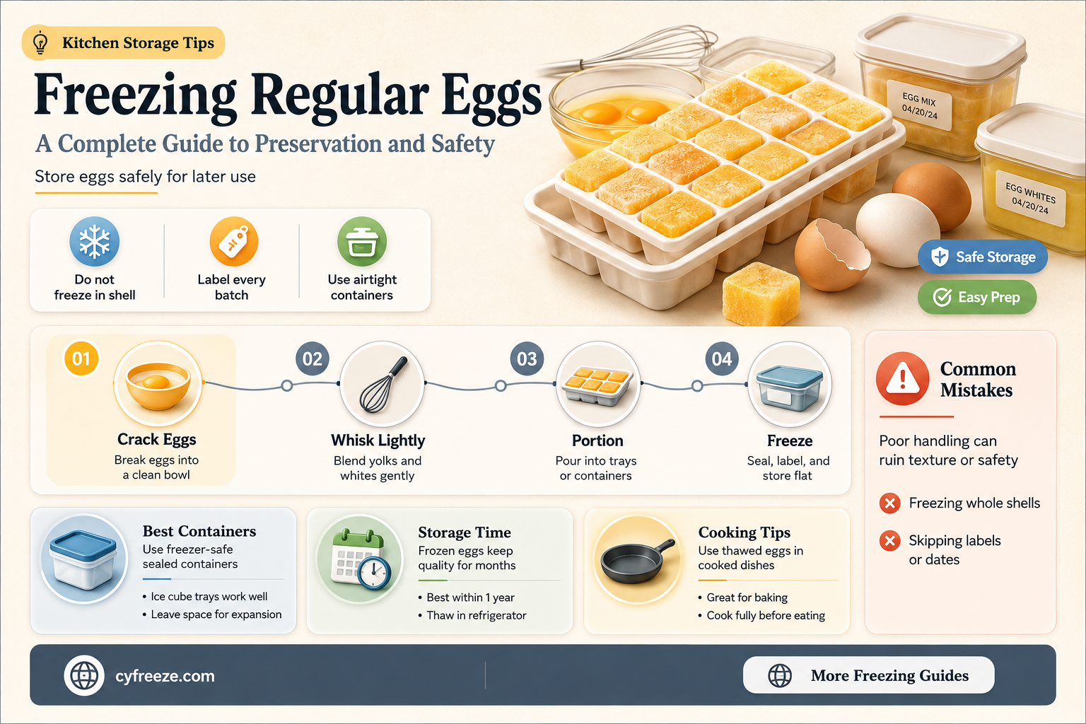 can you freeze regular eggs