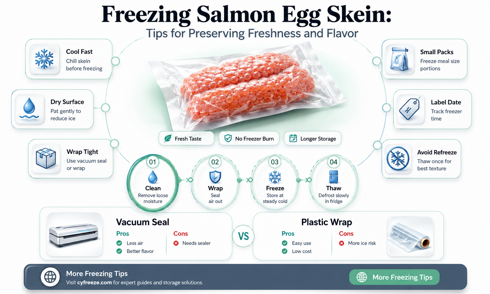 can you freeze salmon egg skein