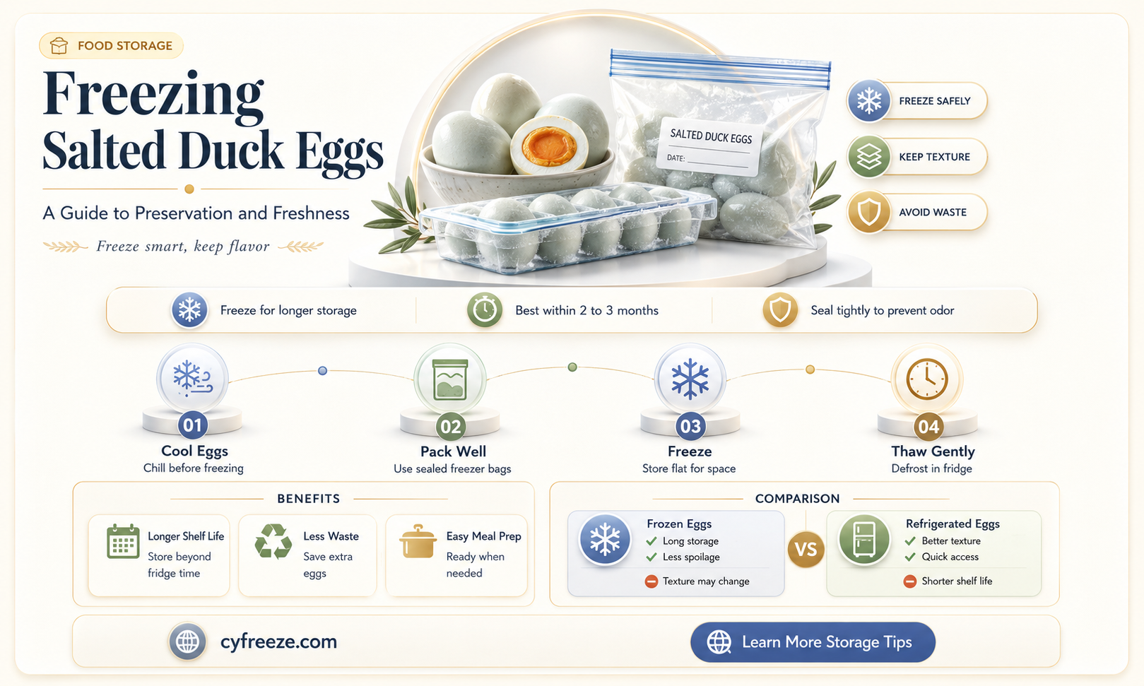can you freeze salted duck eggs
