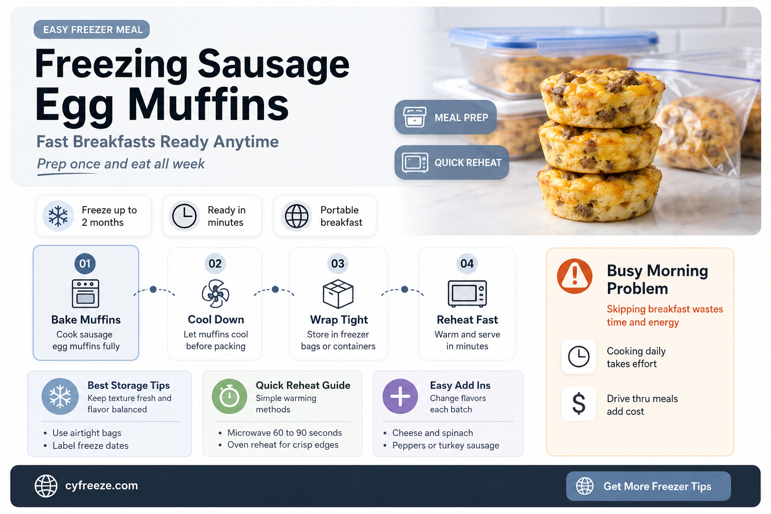 can you freeze sausage egg muffins