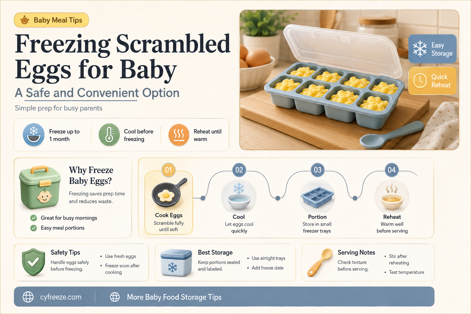 can you freeze scrambled eggs for baby