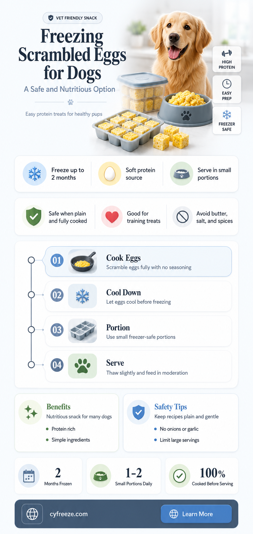 can you freeze scrambled eggs for dogs