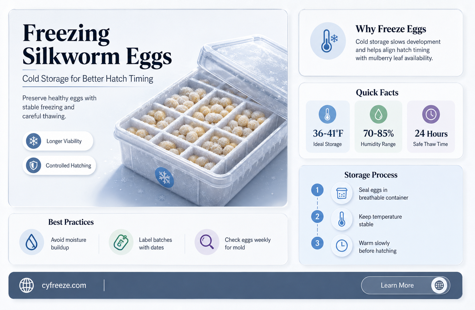 can you freeze silkworm eggs