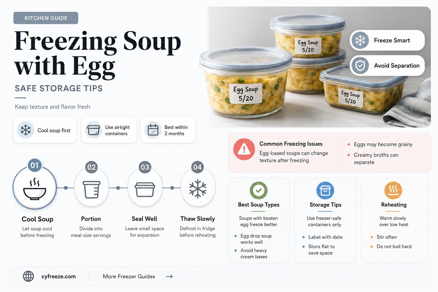 can you freeze soup with egg in it