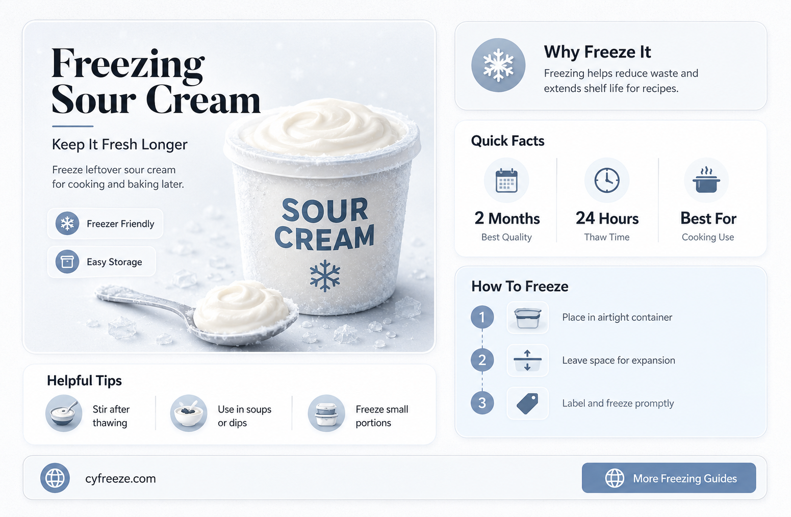can you freeze sour cream to use later