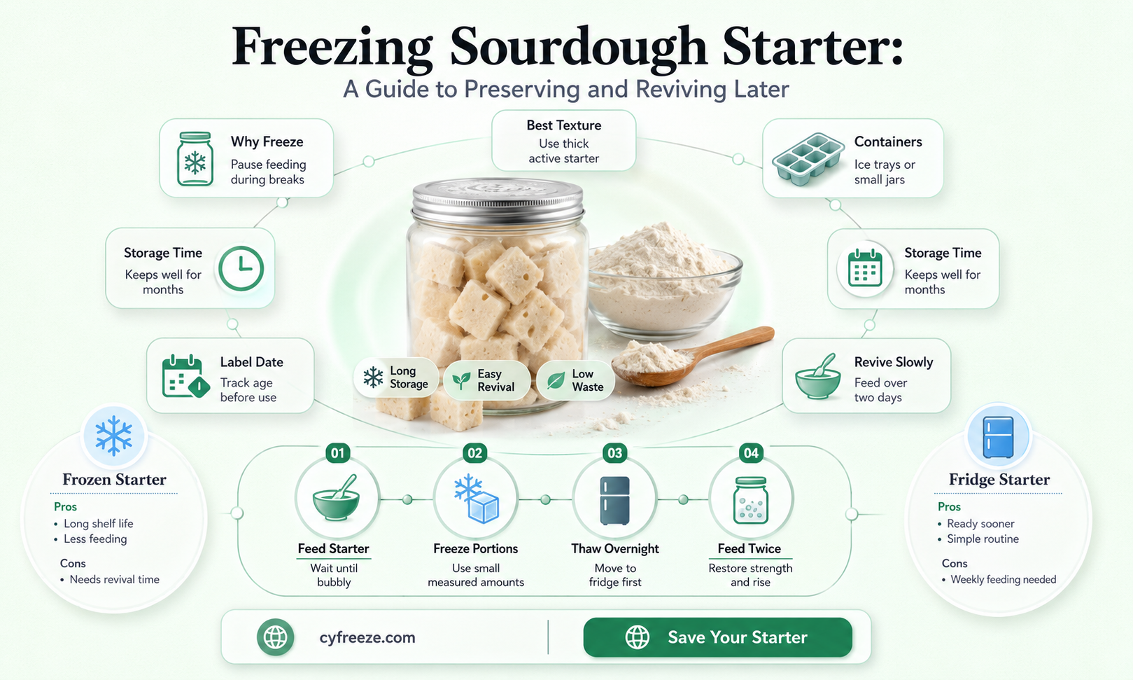 can you freeze sourdough starter and use it later