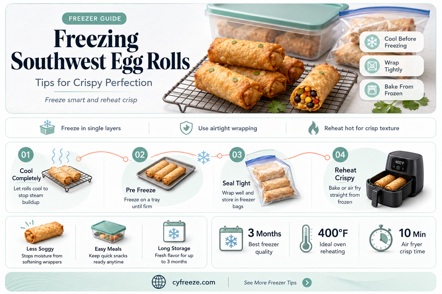 can you freeze southwest egg rolls