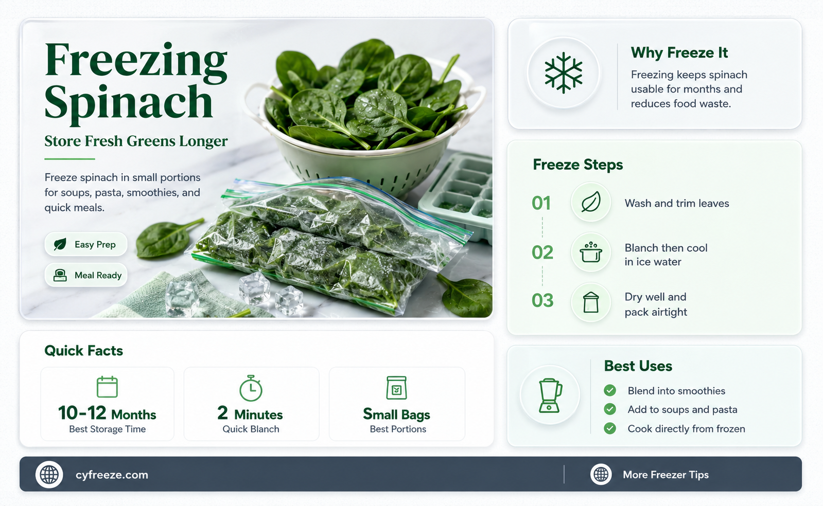 can you freeze spinach and use later