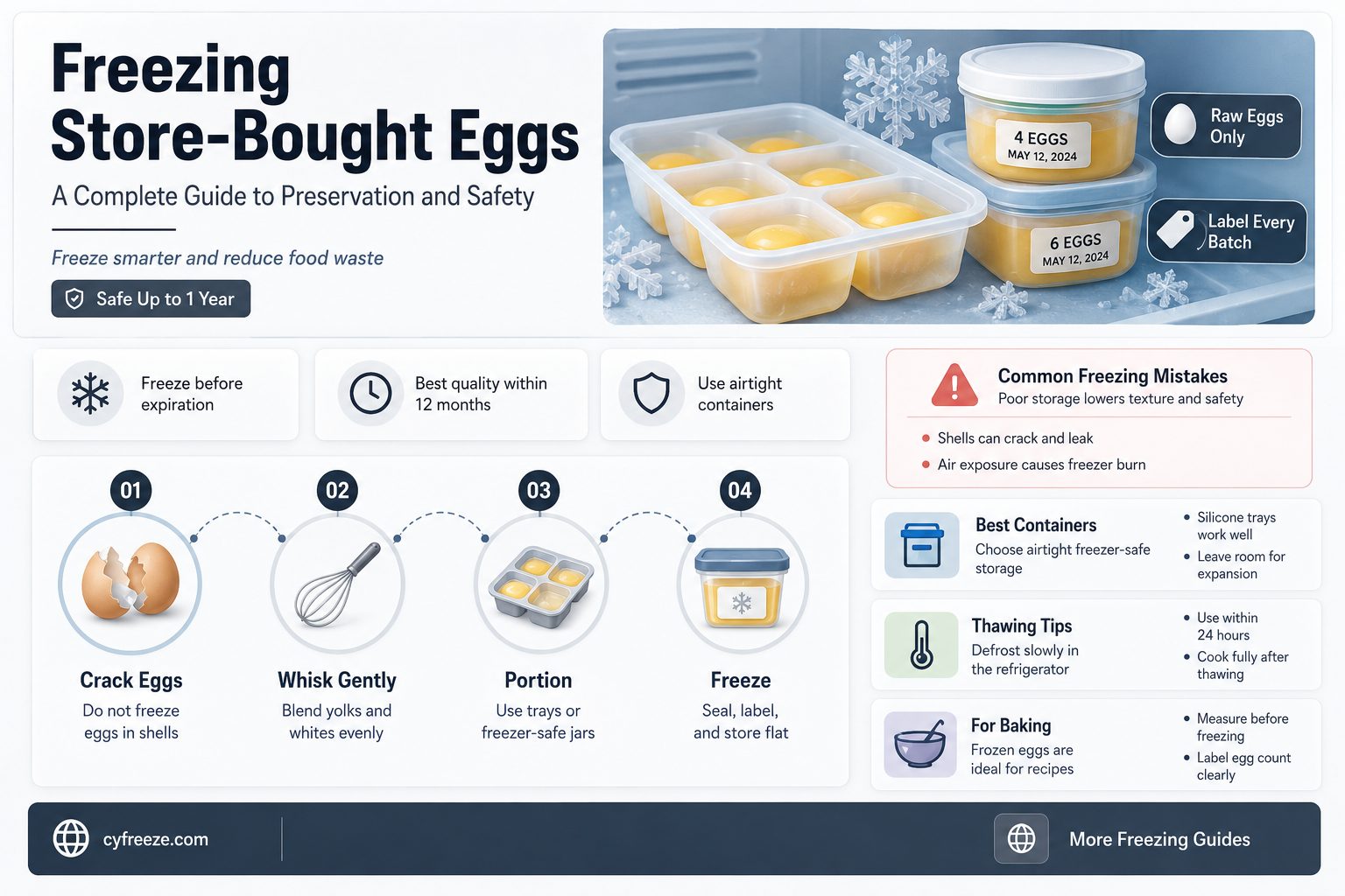 can you freeze store bought eggs