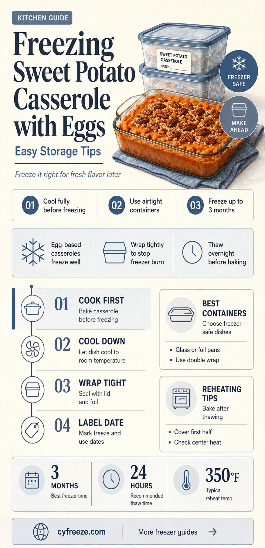 can you freeze sweet potato casserole with eggs