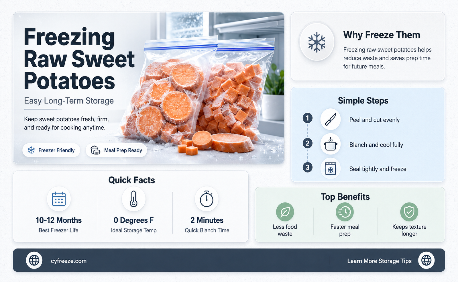 can you freeze sweet potatoes without cooking them