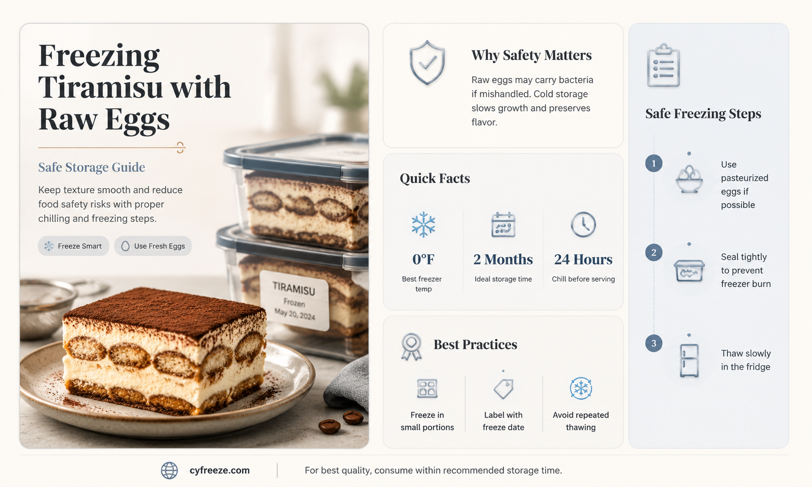 can you freeze tiramisu with raw eggs
