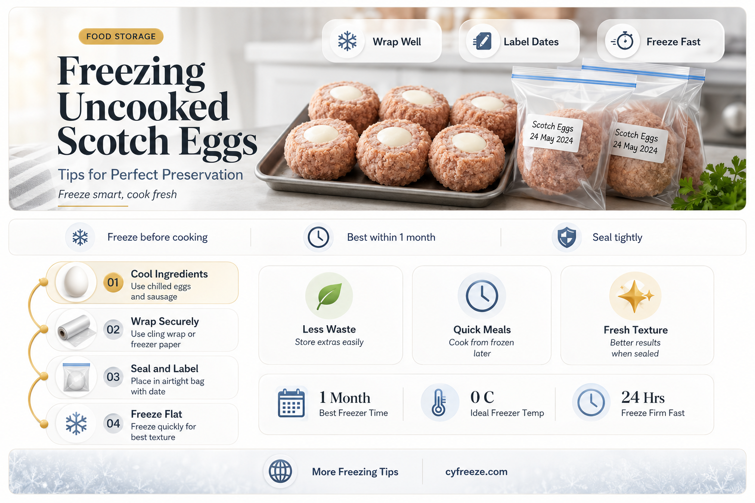 can you freeze uncoomed scotcn eggs