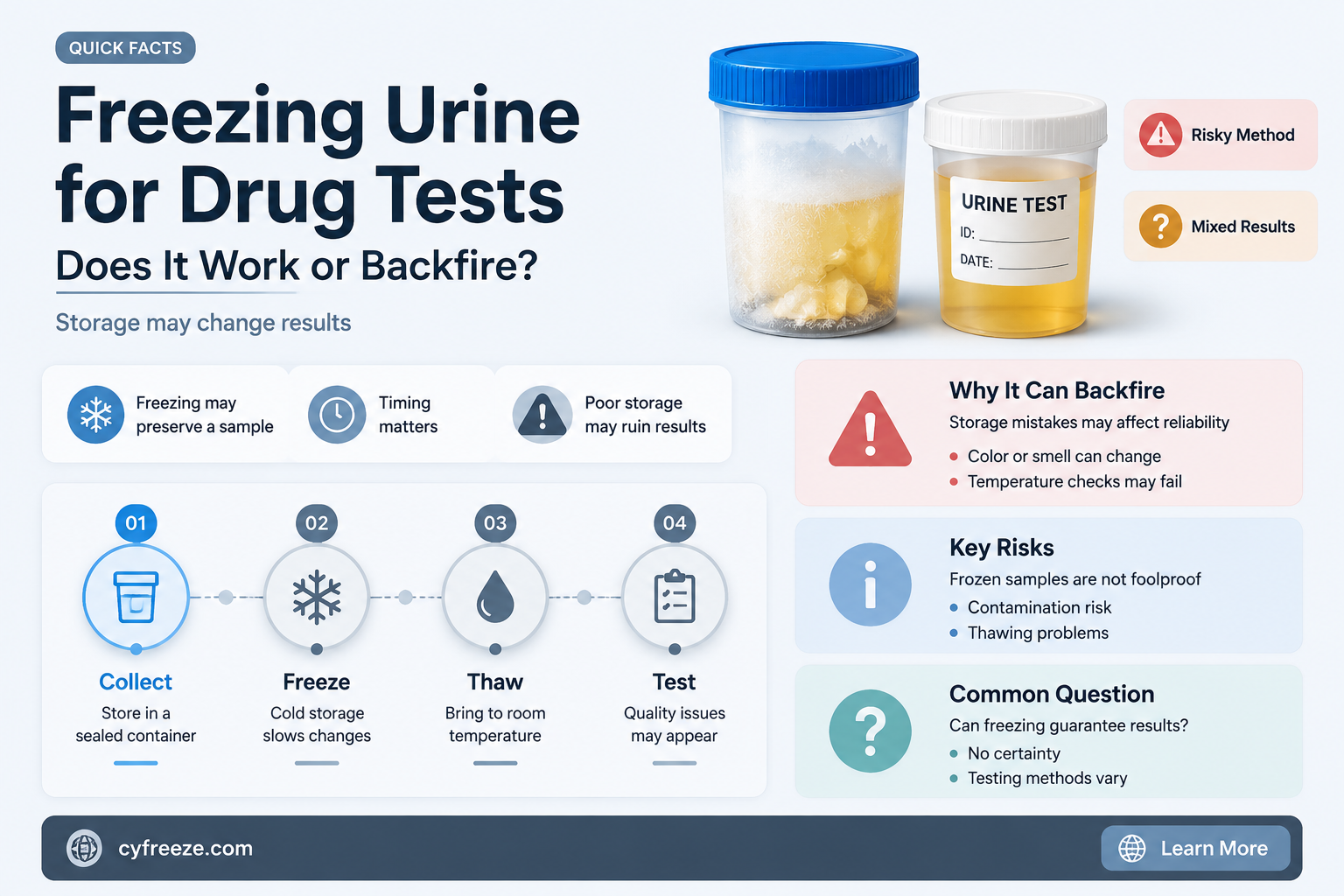 can you freeze urine and use it for drug test