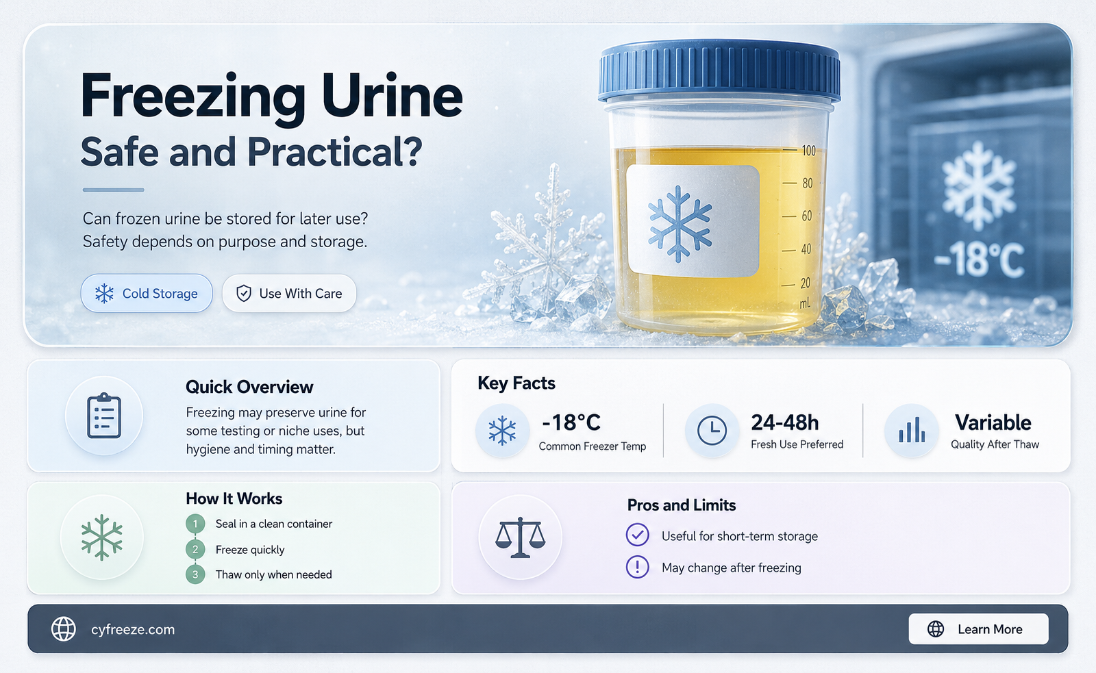 can you freeze urine for later use
