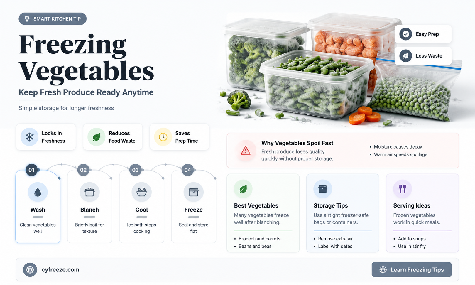 can you freeze vegetables for later use