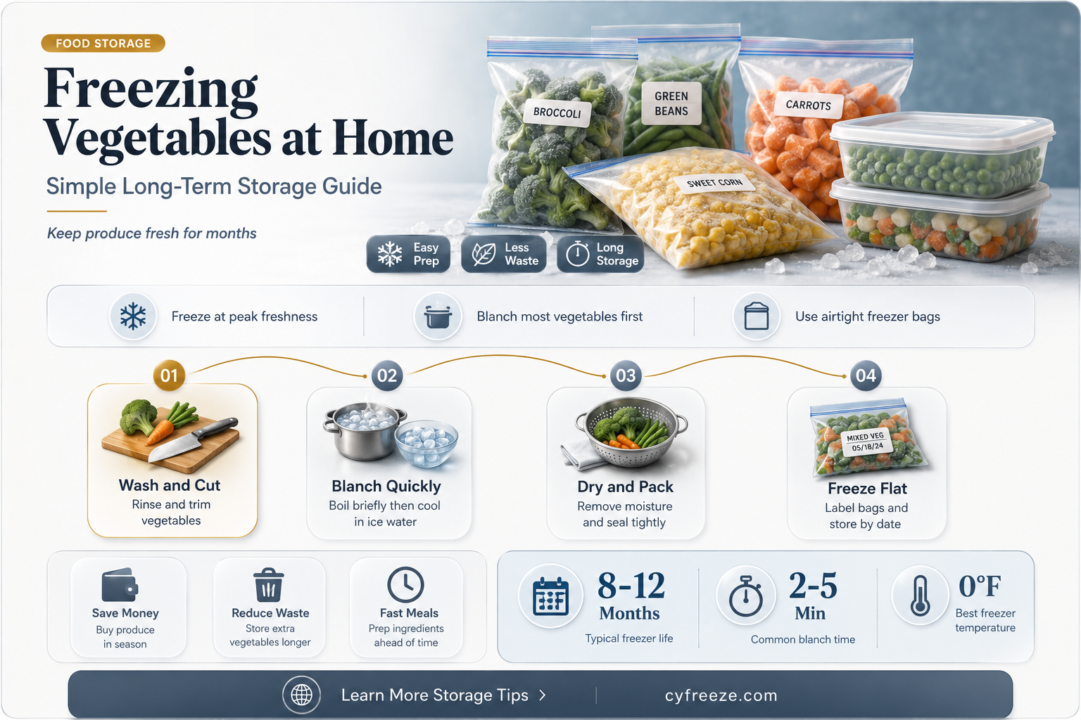 can you freeze vegatables for home use