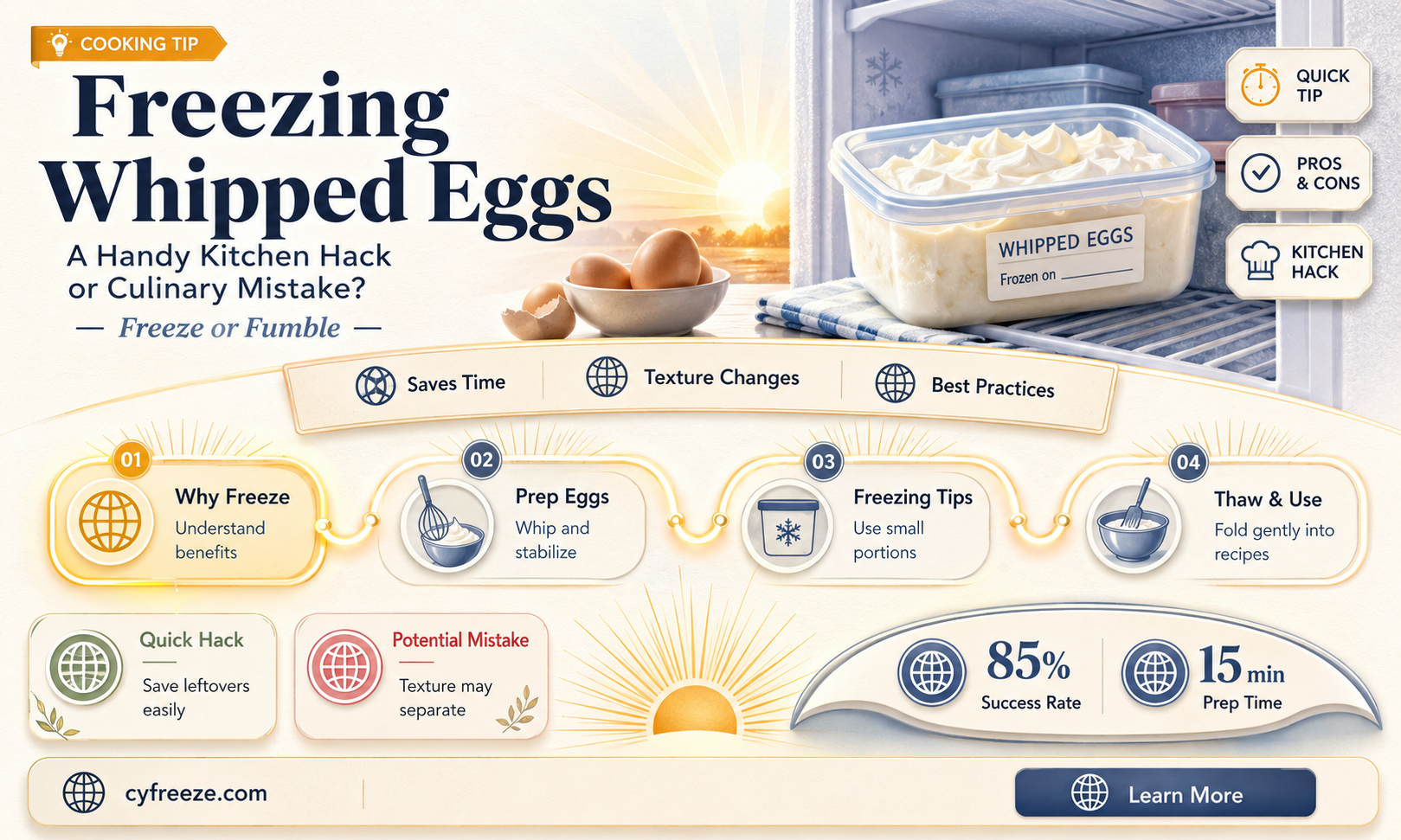can you freeze whipped eggs