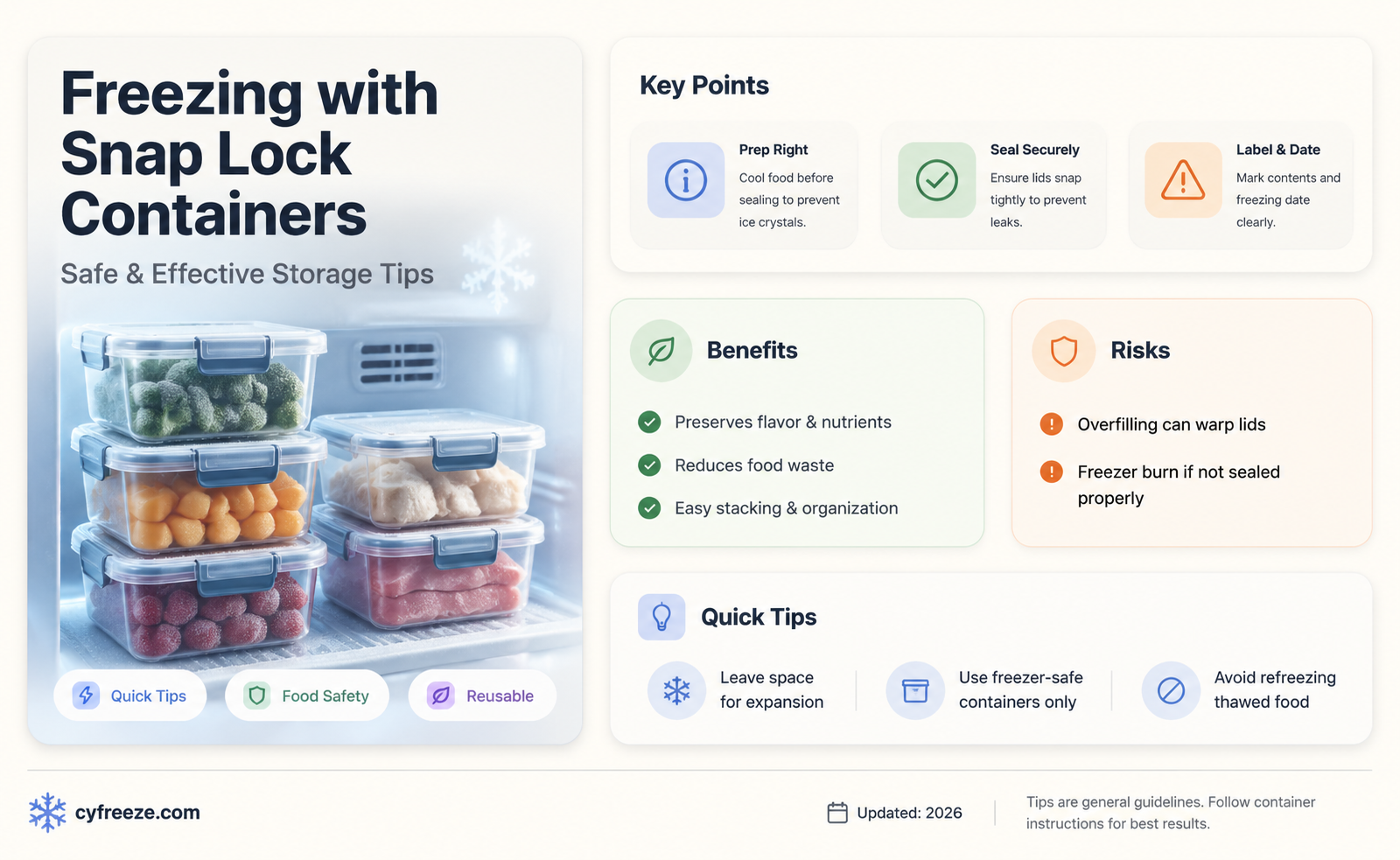 can snap lock containers be used in tbe freezer