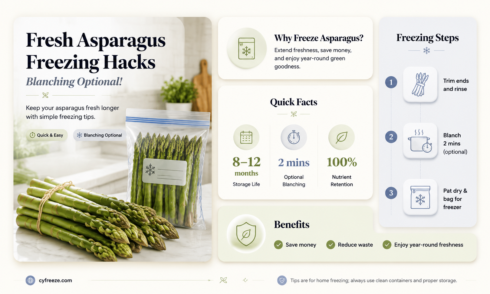 can you freeze fresh asparagus without blanching