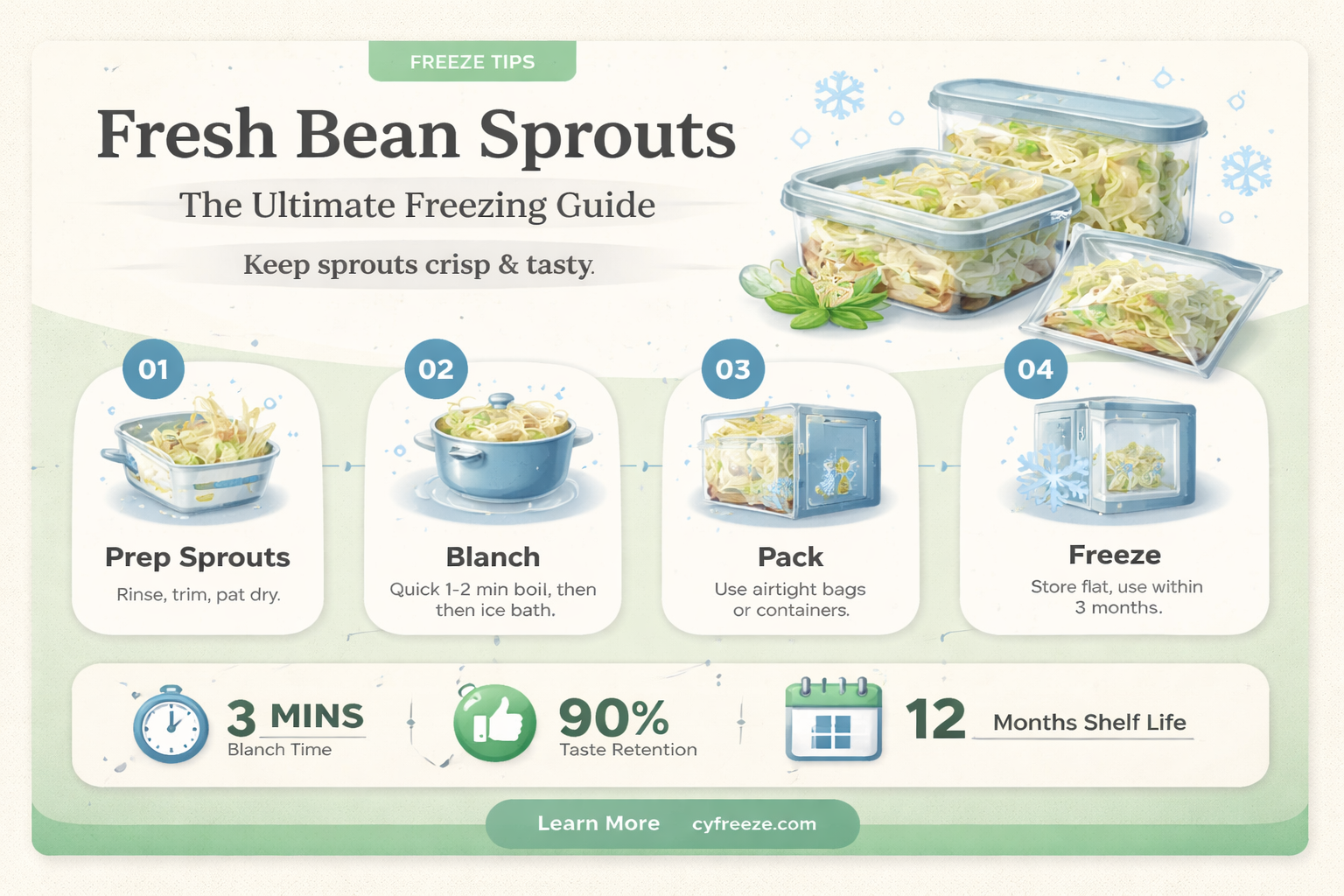 can you freeze fresh bean sprouts