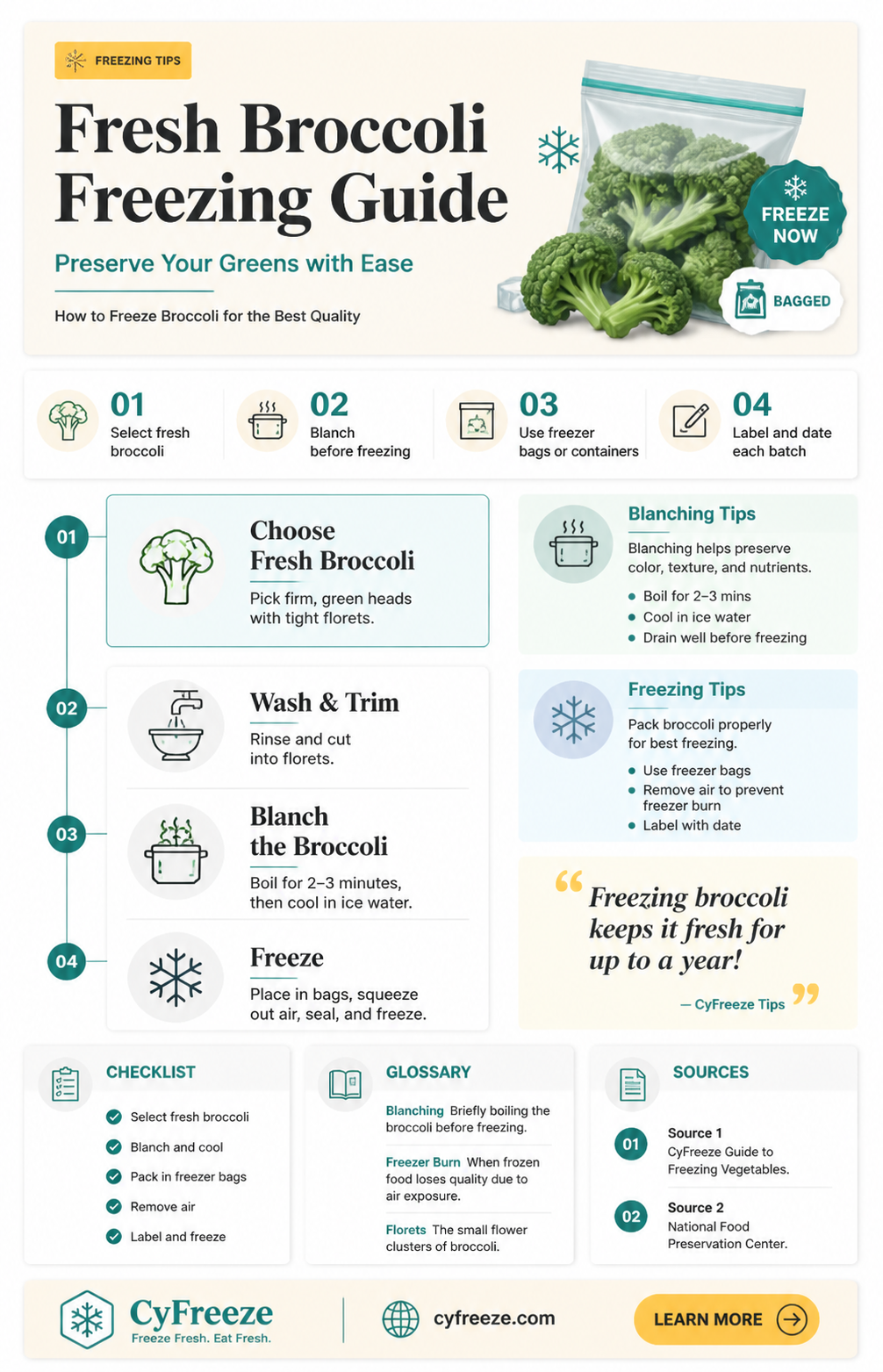 can u freeze fresh broccoli