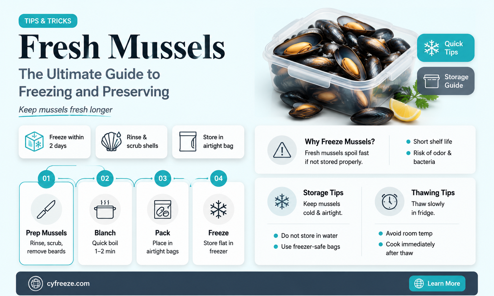 can you freeze fresh mussels