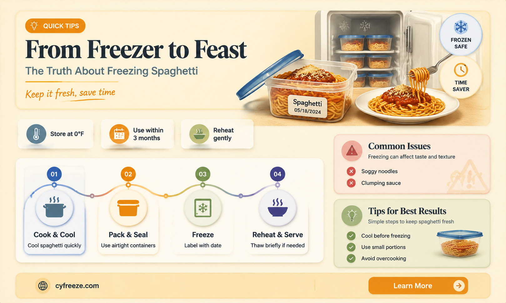 can you freeze cook spaghetti