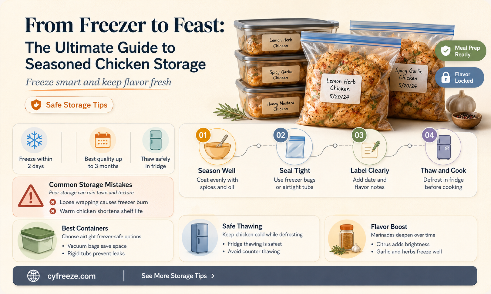 can you freeze seasoned chicken