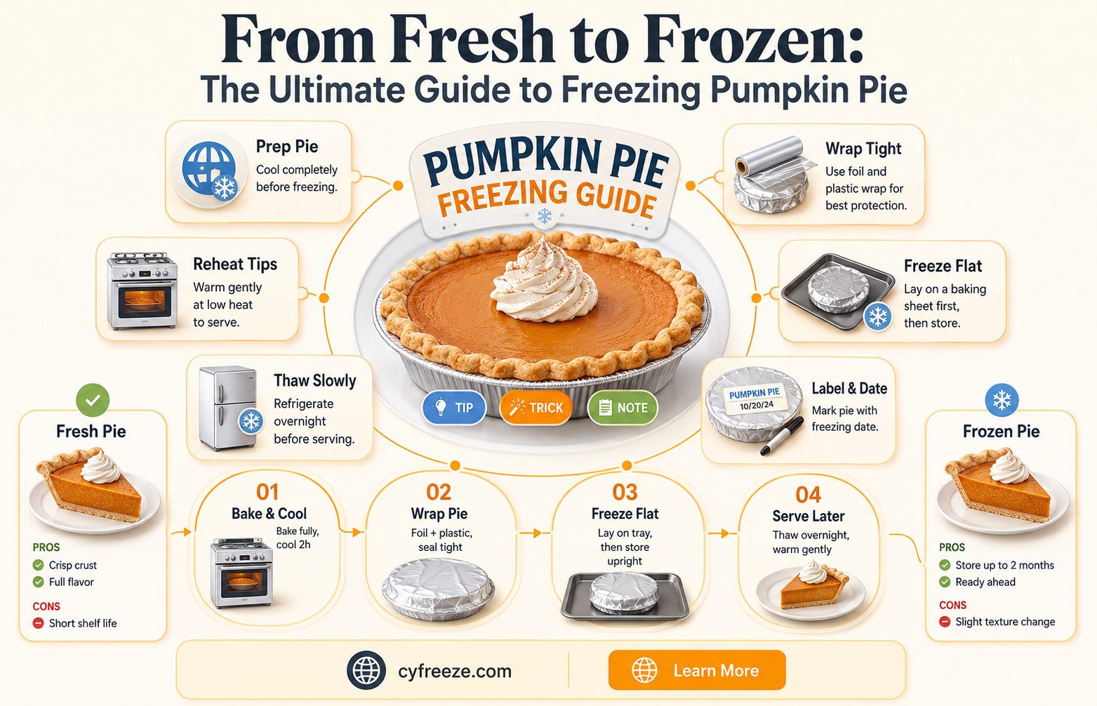 can you freeze fresh pumpkin pie