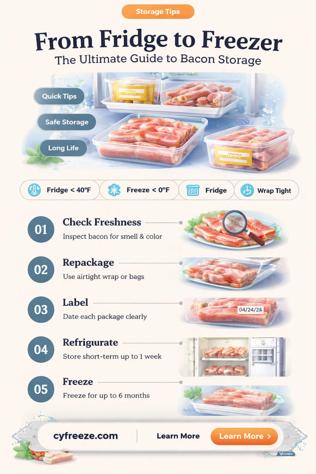 can you freeze bacon after it