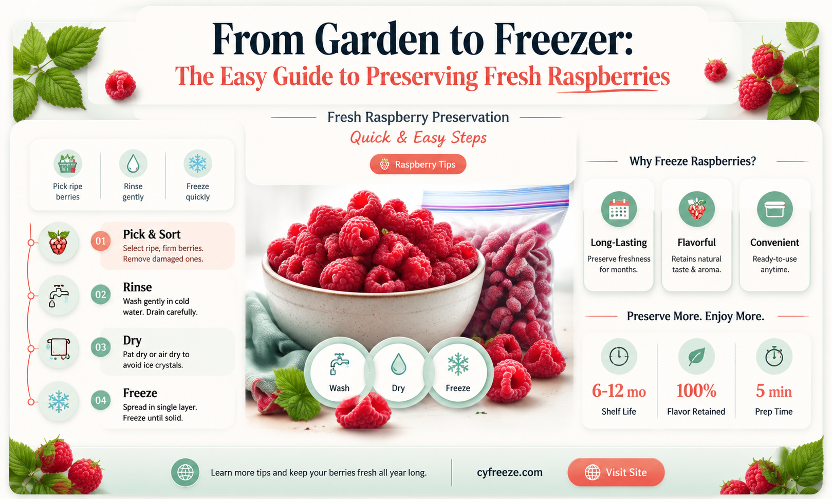 can you freeze fresh raspberries