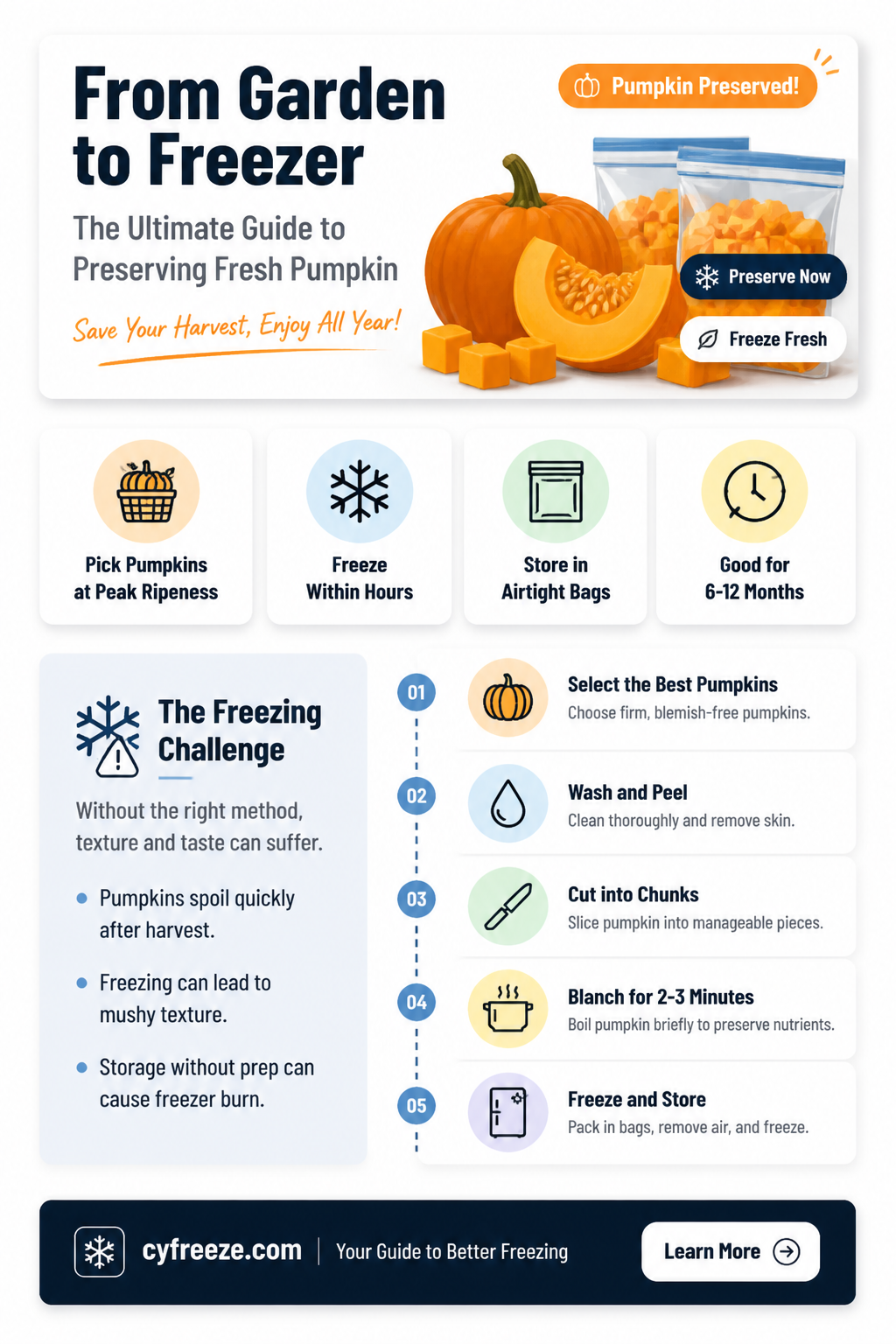 can u freeze fresh pumpkin