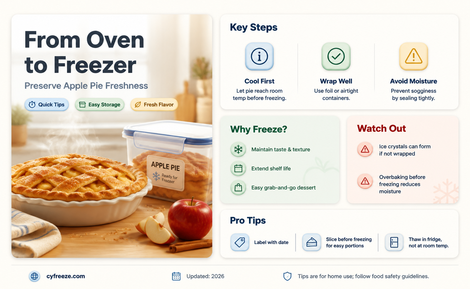 can you freeze a fresh apple pie