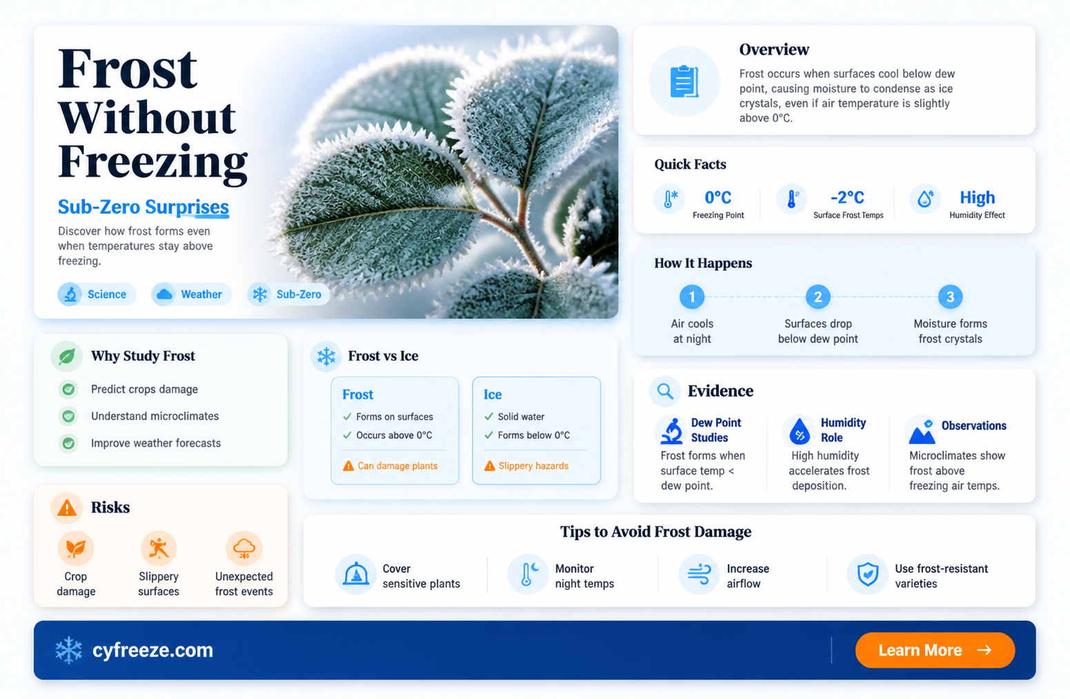 can there be frost without freezing temperatures