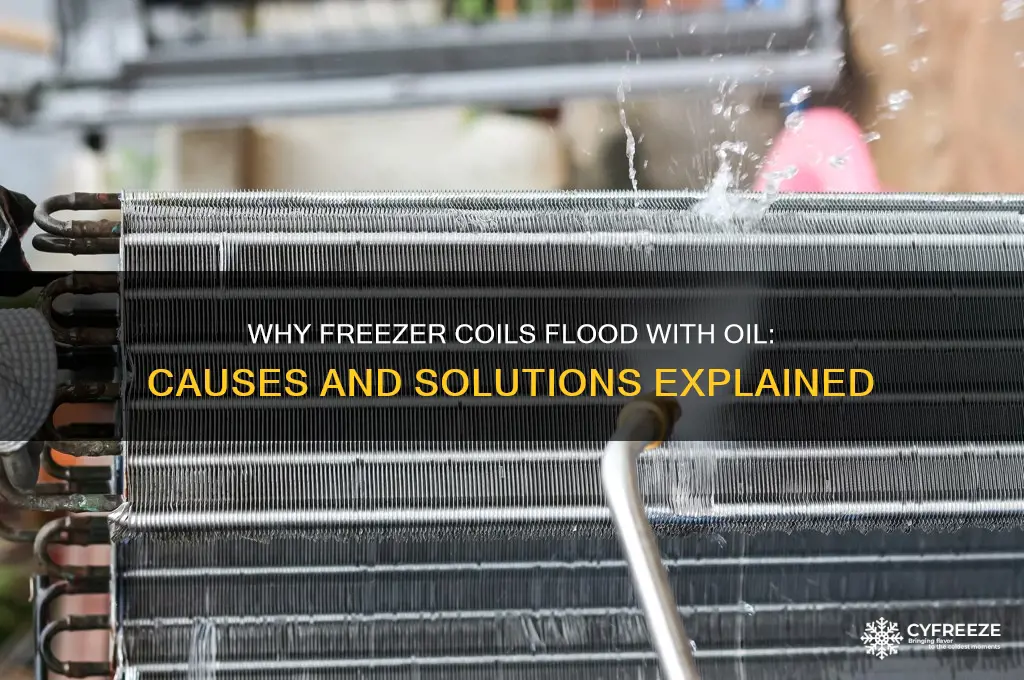how can freezer coils get flooded with oil