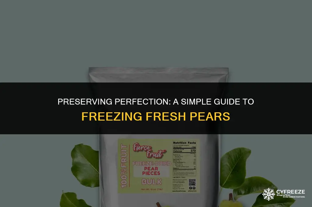 how do i freeze fresh pears