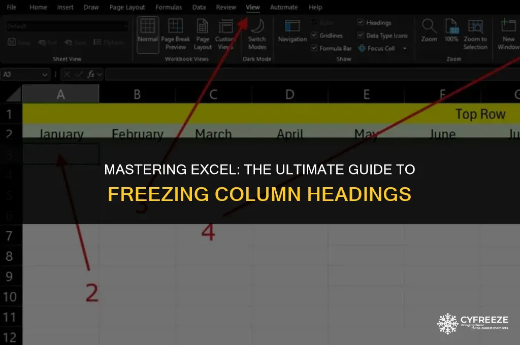 how do i make column headings freeze in excel